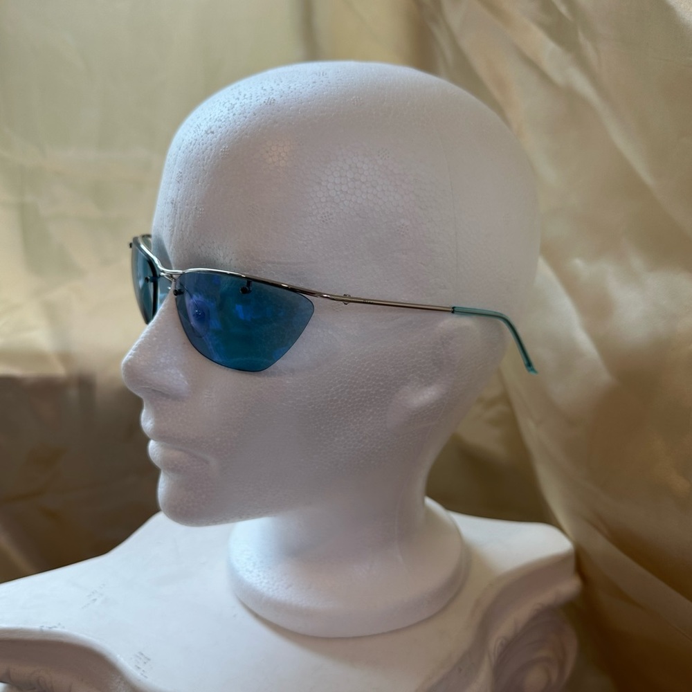 Christian Dior Flash RARE Vintage Y2K Rimless Sunglasses in Blue - Picture 9 of 14
